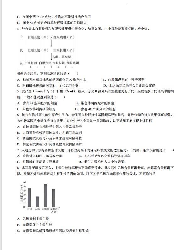 2023年广东高考生物真题试卷可打印