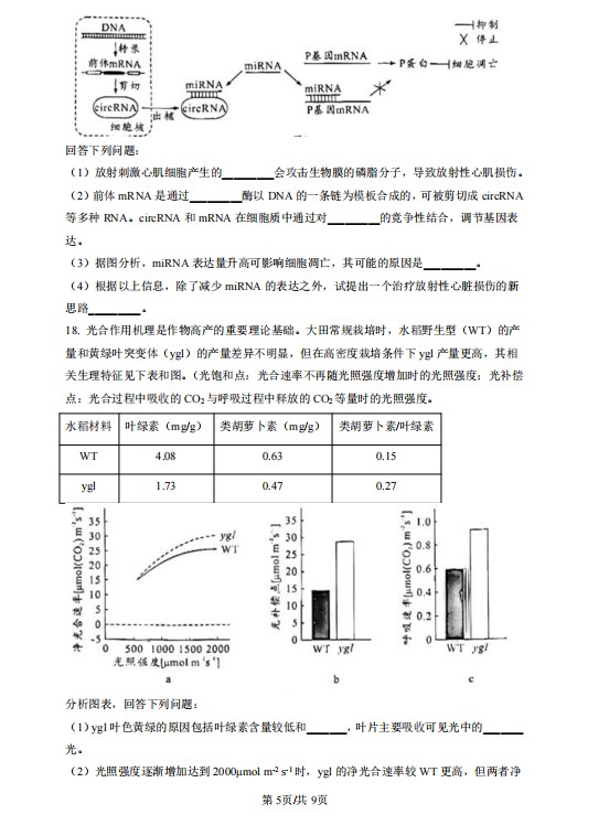 2023年广东高考生物真题试卷